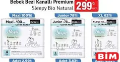 SLEEPY BİO NATURAL BEBEK BEZİ KANATLI PREMİUM